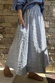 Nonni Gingham Ripley Skirt Denim
